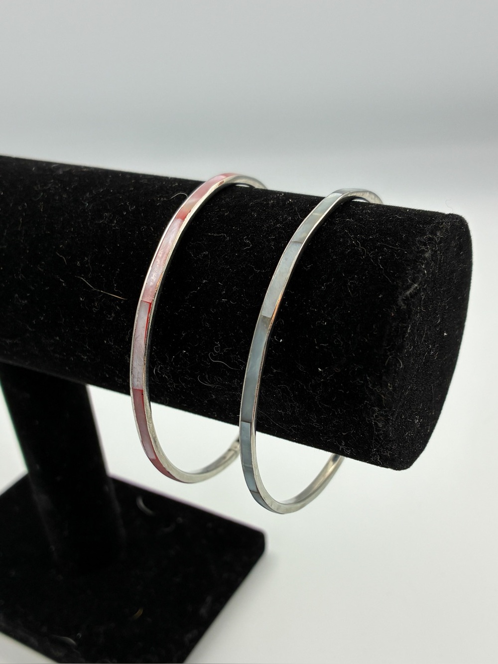 Vintage Bracelets Lot Of Two Silver And Pink